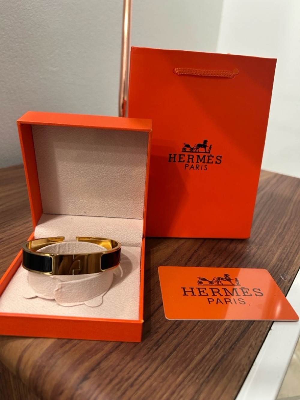 Hermes Black And Gold Clic H Bracelet - Picture 2 of 4